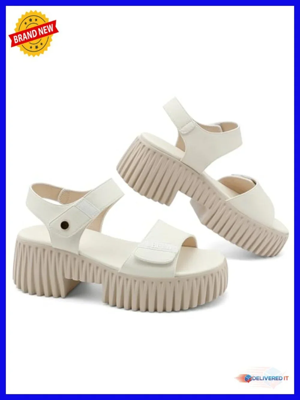 UBFEN Womens Platform Sandals Chunky Wedge Heel Arch Support Lightweight Block